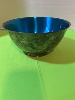 Vintage Oneida Silver-Plated Paul Revere "Sons of Liberty" Bowl - Blue Enamel-$45 CASH