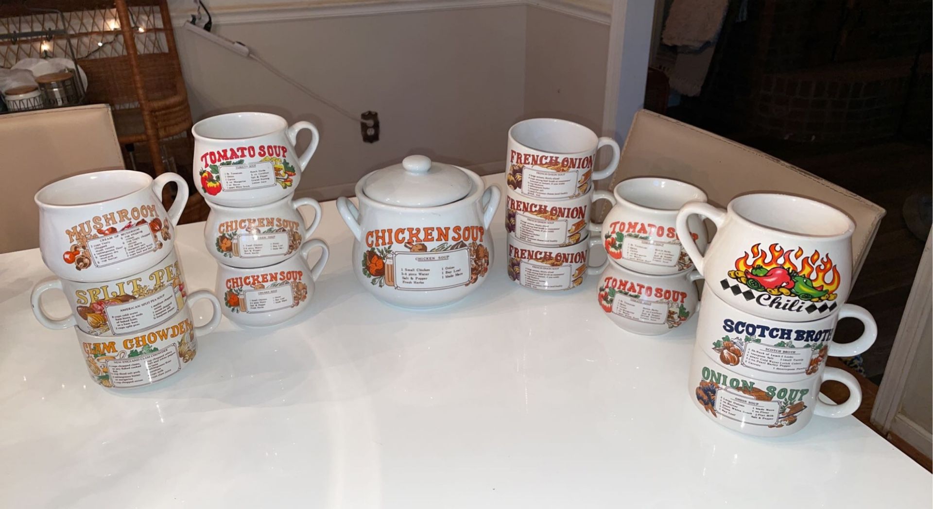 Vintage Recipe Cups & Pot