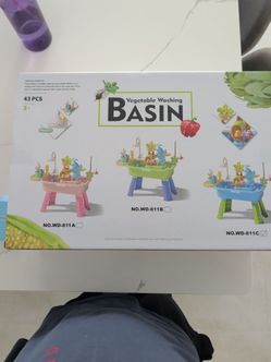 Kids Vegetable Washing Basin Play Set & Big Head Racing Cars