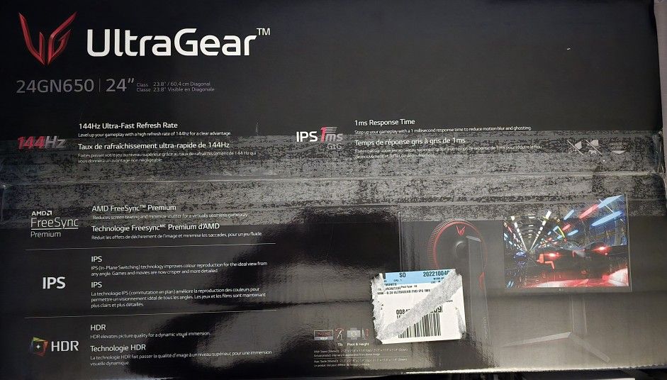 Dual LG UltraGear 24" 144Hz FHD W/ Monitor Stand