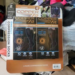 Compression Socks Copper Fit Anti-Odor Increases Circulation ..men 6-9 Women 7-10