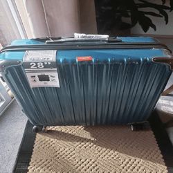 Travel Easily with Durable Checked Luggage! across friend