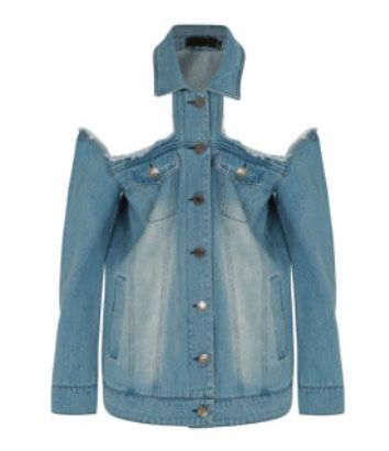 Denim Cut Up Cotton Jacket