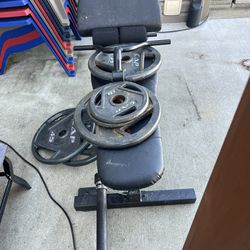 Weight Set With Bench Bar