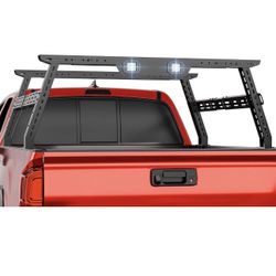 New in the box AdjustableOverland 16-24.8" High Truck Bed Racks with 2 Led Light Compatible with F150/ Ranger/Ram/Silverado/Sierra/Tacoma/Tundra/Gladi