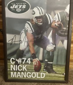 NY Jets Nick Mangold - autograph  photo - Man Cave 