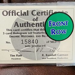 Larry Johnson Signed Certificate of Authenticity Collectible cards. 