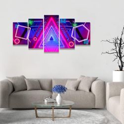 Abstract wall art Pink Blue