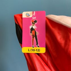 HALLOWEEN DC BATMAN SUPERHERO GIRLS HARLEY QUINN KIDS SIZE LARGE 10-12 COSTUME 