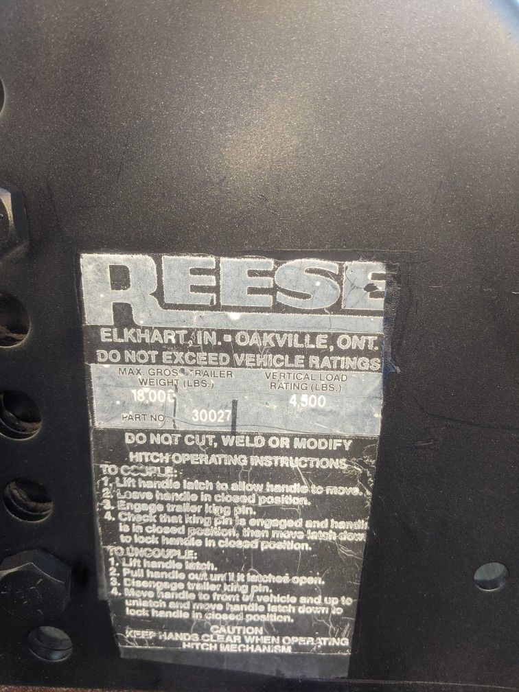 Reese 5th Wheel Receiver 