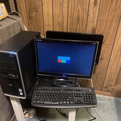 Computer, two monitors, keyboard -20$