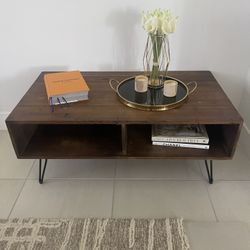 Wood Coffee Table Dark Brown 