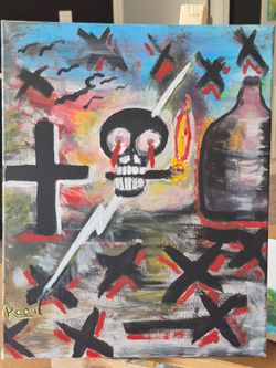 Original Acrylic Painting Signed Raoul