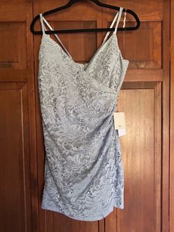 Powder Blue Lace Sequin Mini Dress Size L