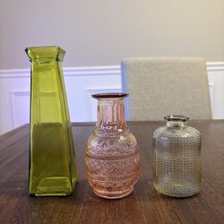 Home Decor Vintage Glass Bud Vases 