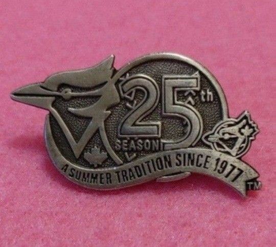Toronto Blue Jays Vintage Silvertone "25TH SEASON" COLLECTOR'S Pin By MLB (UNUSED)😇 RARE! MINT CONDITION! GREAT FOR HATS! Please Read Description.