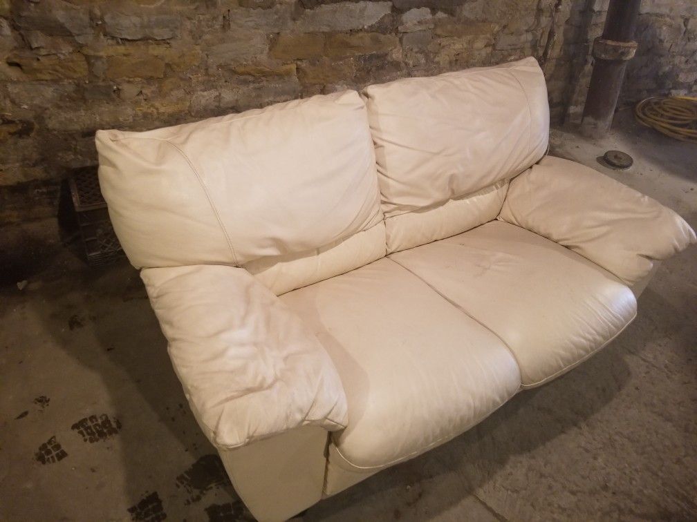 White leather couches