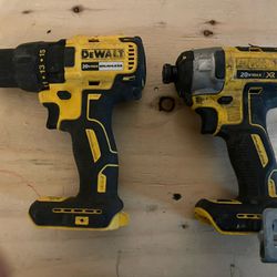 Dewalt 20v Brushless Impact Gun And Drill - Tools Only