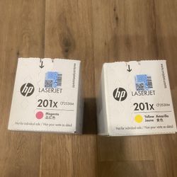 HP 201X Laser Jet Toner- Yellow and Magenta
