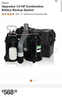 Wayne Upgraded 1/2 HP Combination Battery Backup System