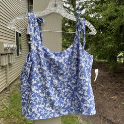 Old Navy Fitted Tie- Shoulder Cropped Dobby Corset Cami Top