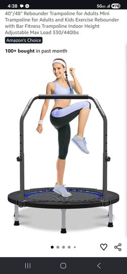 Mini Rebounder Trampoline with Adjustable Handle Bar