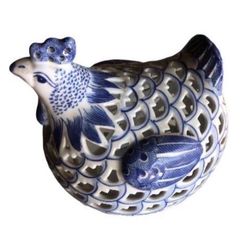 Beautiful Vintage Blue White  Luminary Ceramic Candle Holder Decor