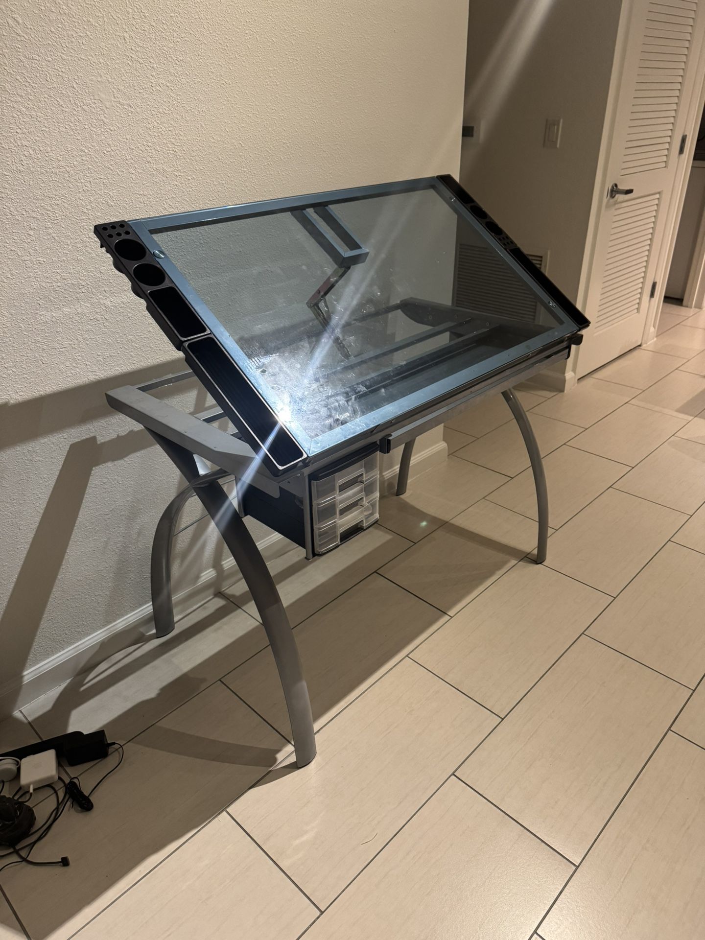 Studio Design Drawing Table/Glass Desk Collectibles