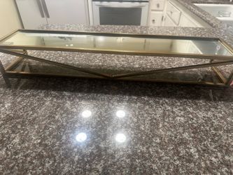 Gold Metal and Glass  shelf