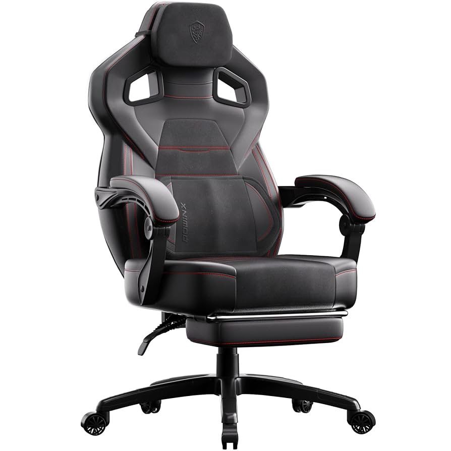 Dowinx PU Leather Gaming Chair with Footrest, Big and Tall