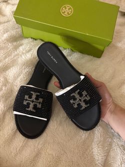 Tory Burch Crystal Slide Sandals