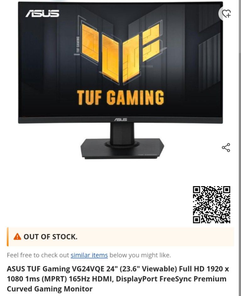 ASUS 24" Curved Gaming Monitor