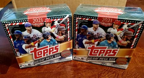 2021 TOPPS HOLIDAY MEGA BOX 1 RELIC AUTO OR RELIC AUTOGRAPH PER BOX SEALED NIB ON HAND TODAY