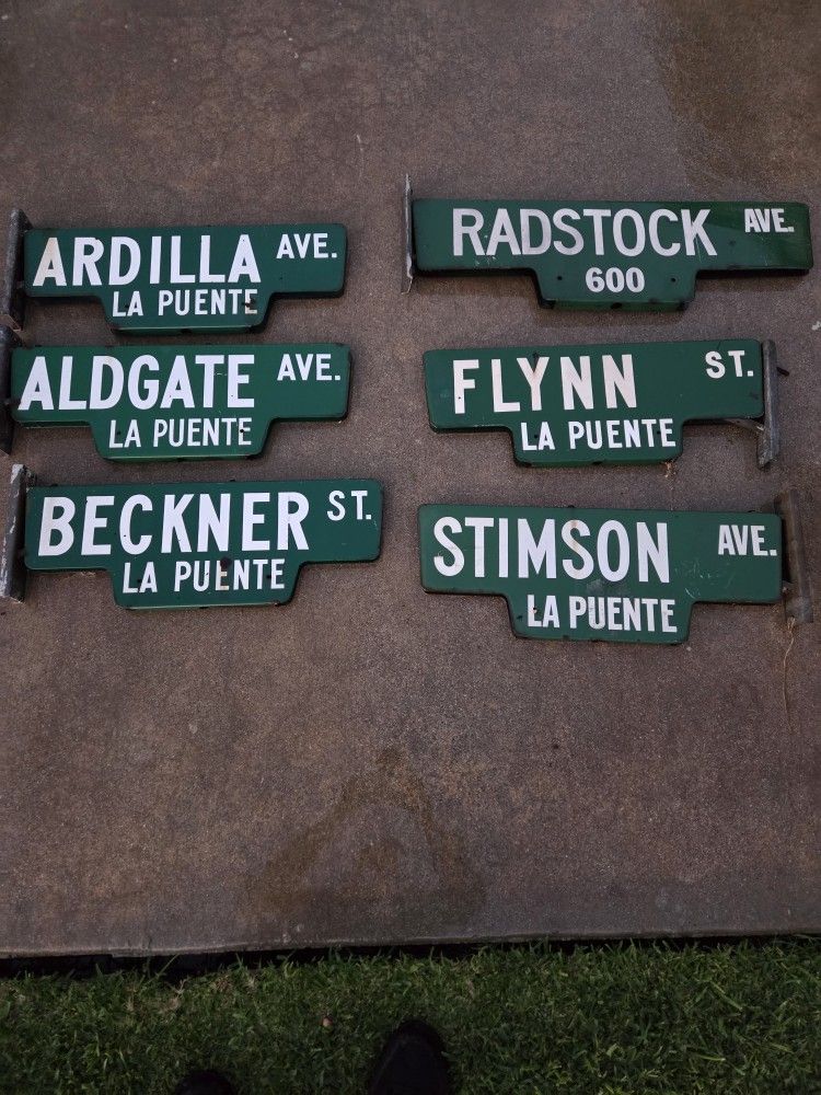Vintage La Puente Street Signs