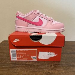 Nike Dunk Low Triple Pink PS Size 11C Kids DH9756-600 Girl’s Shoes Preschool NEW