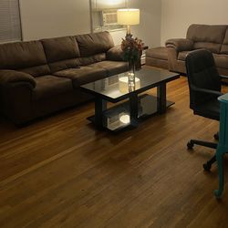 4 piece living room set and 3 piece table set