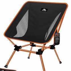 Camping Chair, 2 Way Compact Backpacking Chair, Portable Folding Chair, Beach Chair with Side Pocket