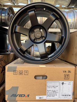17x8 AVID1 wheels black 4x100 new rims