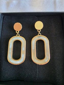 Earrings green and gold
