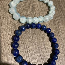 aquamarine or lapis lazuli bracelets