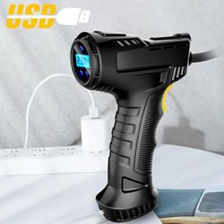 120W Wireless Car Air Compressor Handheld USB Rechargeable Tire Inflator Digital Display Inflatable Pump Pressure Gauge Car Accessories Tire Inflator
