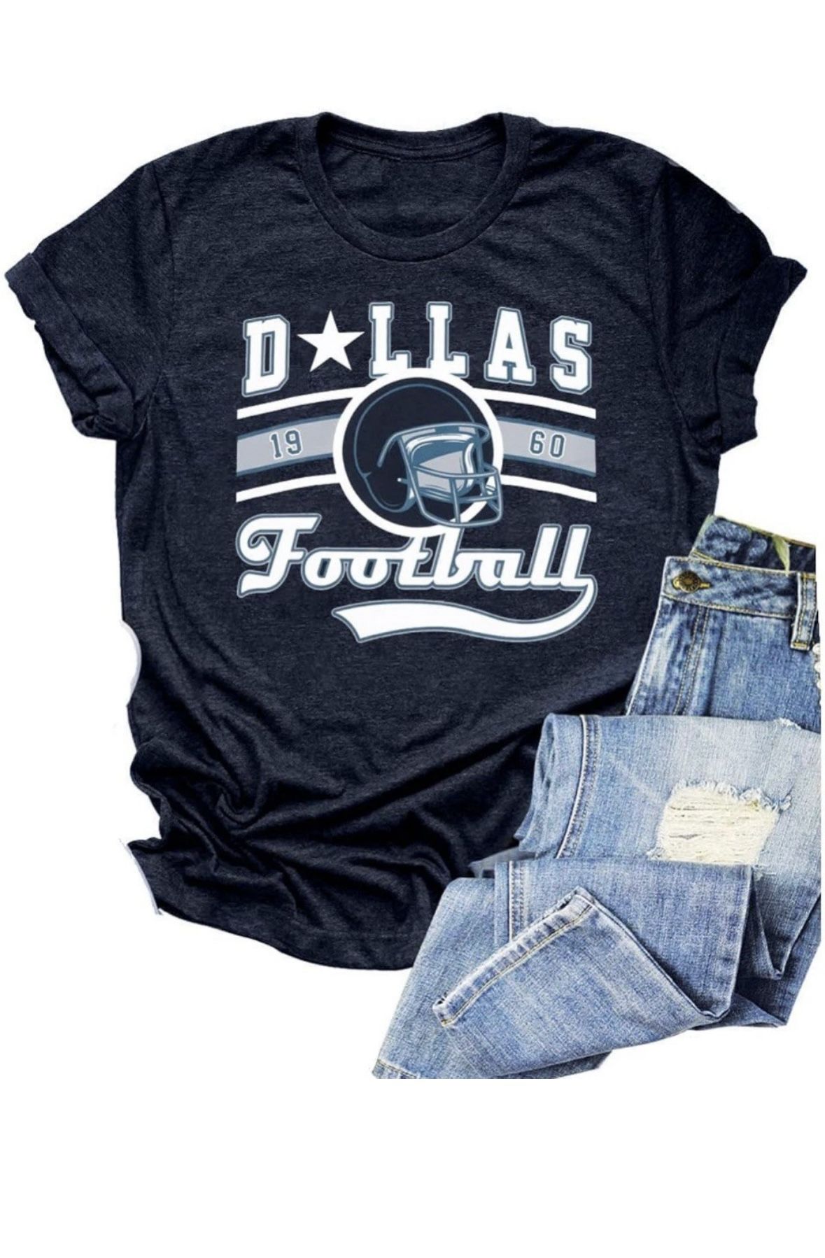 New VILOVE Vintage Football Shirt for Women Game Day Tshirt Sunday Funday Shirt 