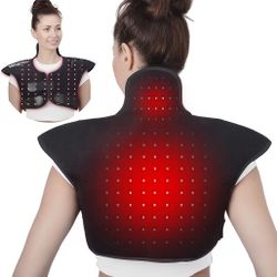 Red Light Therapy for Shoulder and Neck,Near Infrared Light for Body Upper Back,660nm&850nm Wearable Heating Red Light Therapy Pad for Muscle Pain Rel