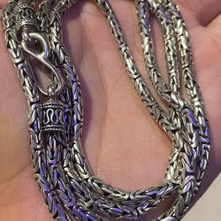 28” 925 Silver Byzantine Chain