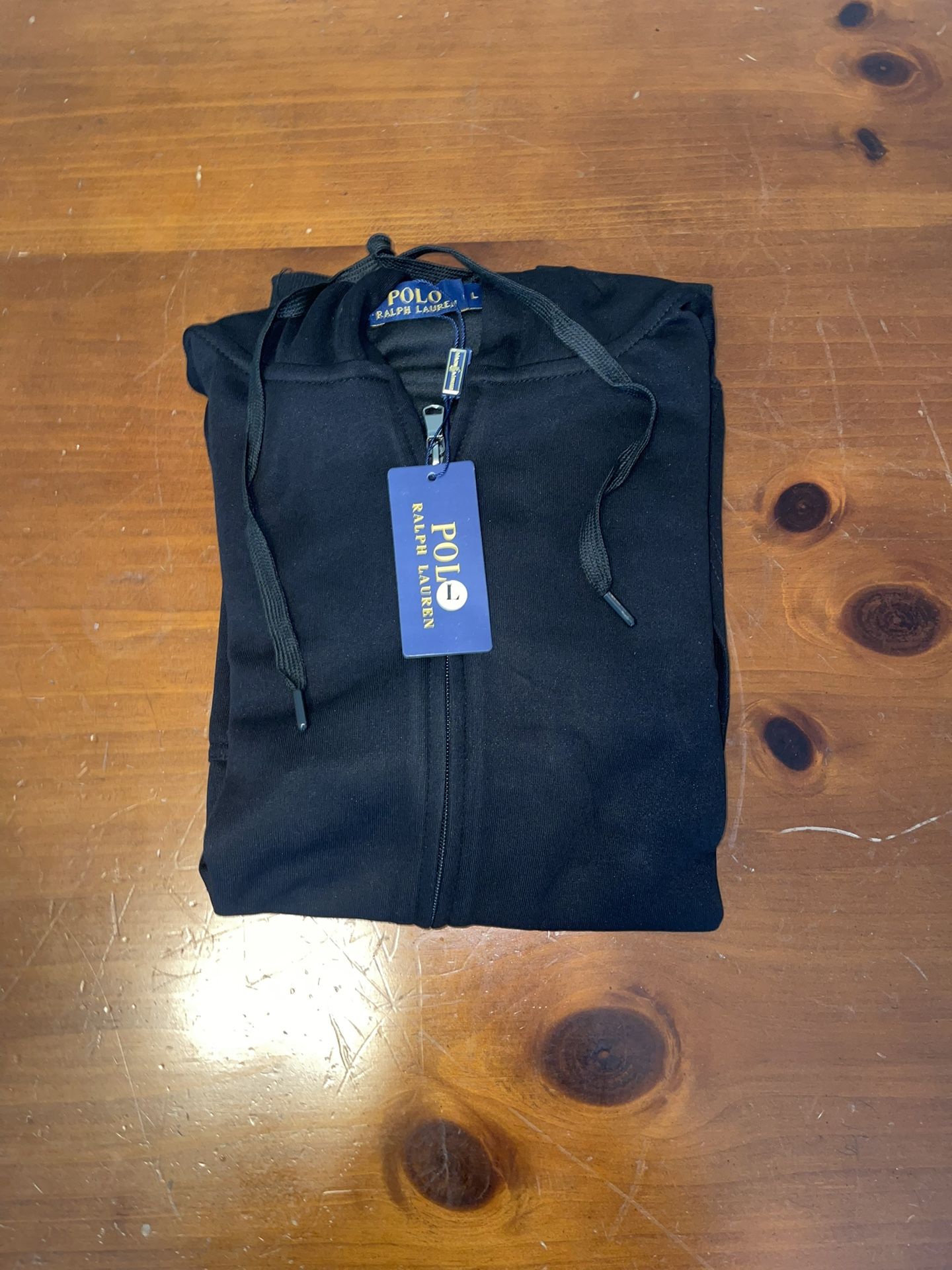π₯ Brand New Ralph Lauren Sweatsuit β Black w/ White Polo Logo (Size Large) π₯