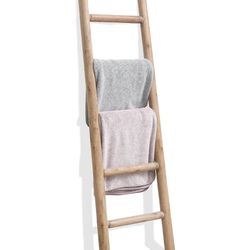 FUIN 57” Decorative Farmhouse Leaning Wood Blanket Ladder