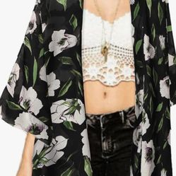 Women's Tops Loose Chiffon Kimono Cardigan Beach Swim Cover up Blouse