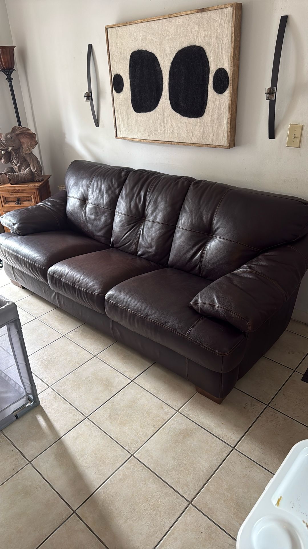 Brown Leather Couch