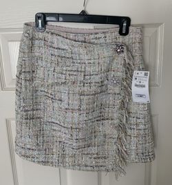 New Zara Woman Wrap Tweed Mini Skirt- Size M