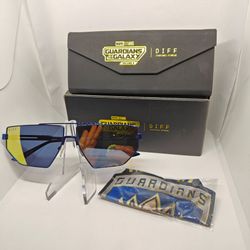 DIFF | Guardians of The Galaxy Galactic Heroes Angular Aviator Sunglasses, Solar Blue, Oversized